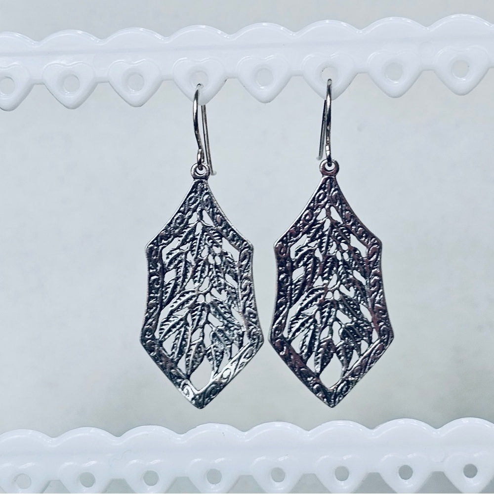 Prodesso Oxidized 925 Silver Filigree Earrings Israel RARE